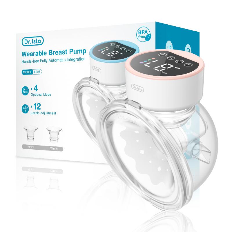 Electric Wearable Breastmilk Pump Handsfree BPA Free Low Noise Powerful Suction 4 Mode&12 Level Shell Shape Wireless Breast Pump