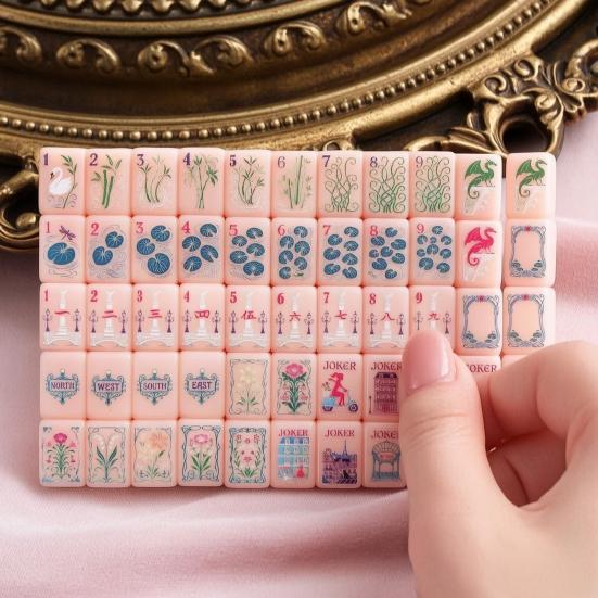 160Pcs American Mahjong Tiles Set 4 Layer Engraved Acrylic Mahjong Tiles Kit Mah Jongg