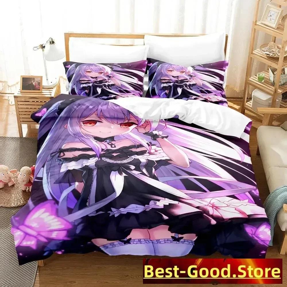 Vtuber Hololive Uruha Rushia Bedding Set Single Twin Full Queen King Size Bed Set Adult Kid Bedroom Duvetcover Sets Anime