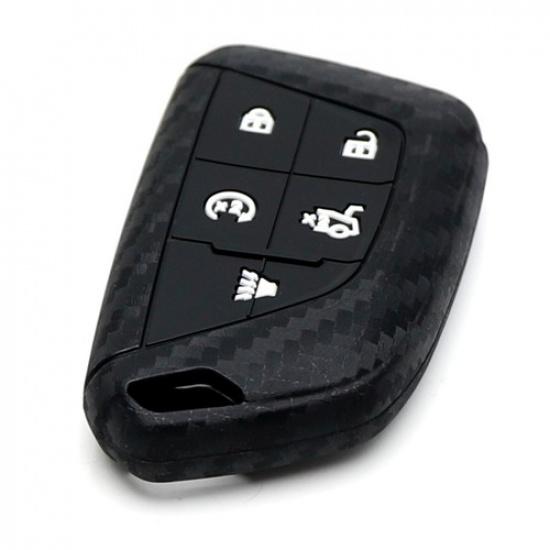 Twill-Weave Silicone Key Fob Cover For -up Cadillac CT5 CT6 XTS XT4 XT5 ATS