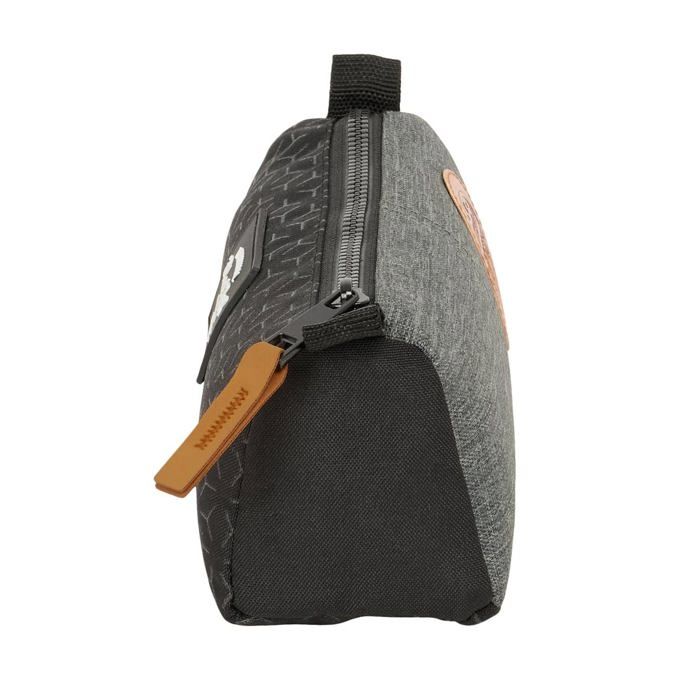 Trousse en tissu recyclable - safta - 21x7x8 cm - Noir/Gris - Fermeture éclair - Polyester - Compartiment unique