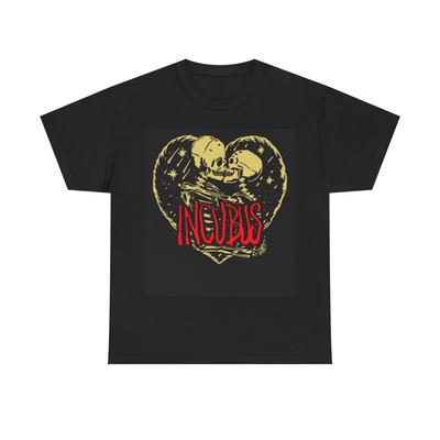 Incubus T-shirt Vintage Skeleton Heart Rock Punk Band Unisex Heavy Cotton Tee