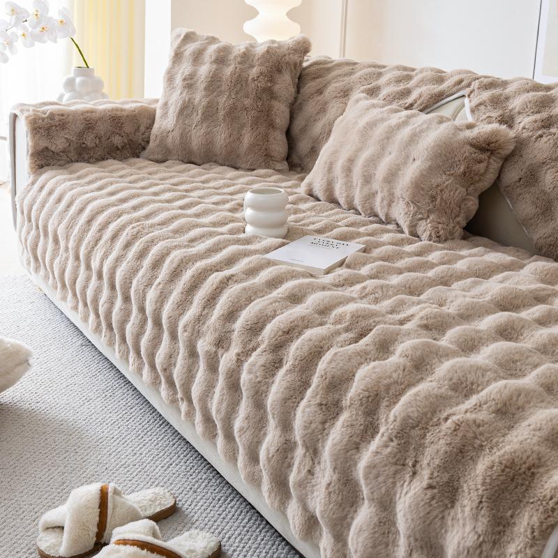 

Подушка для дивана зимняя плюшевая простая современная кошачья повязка нескользящая плюшевая подушка для дивана полотенце 70*70cm