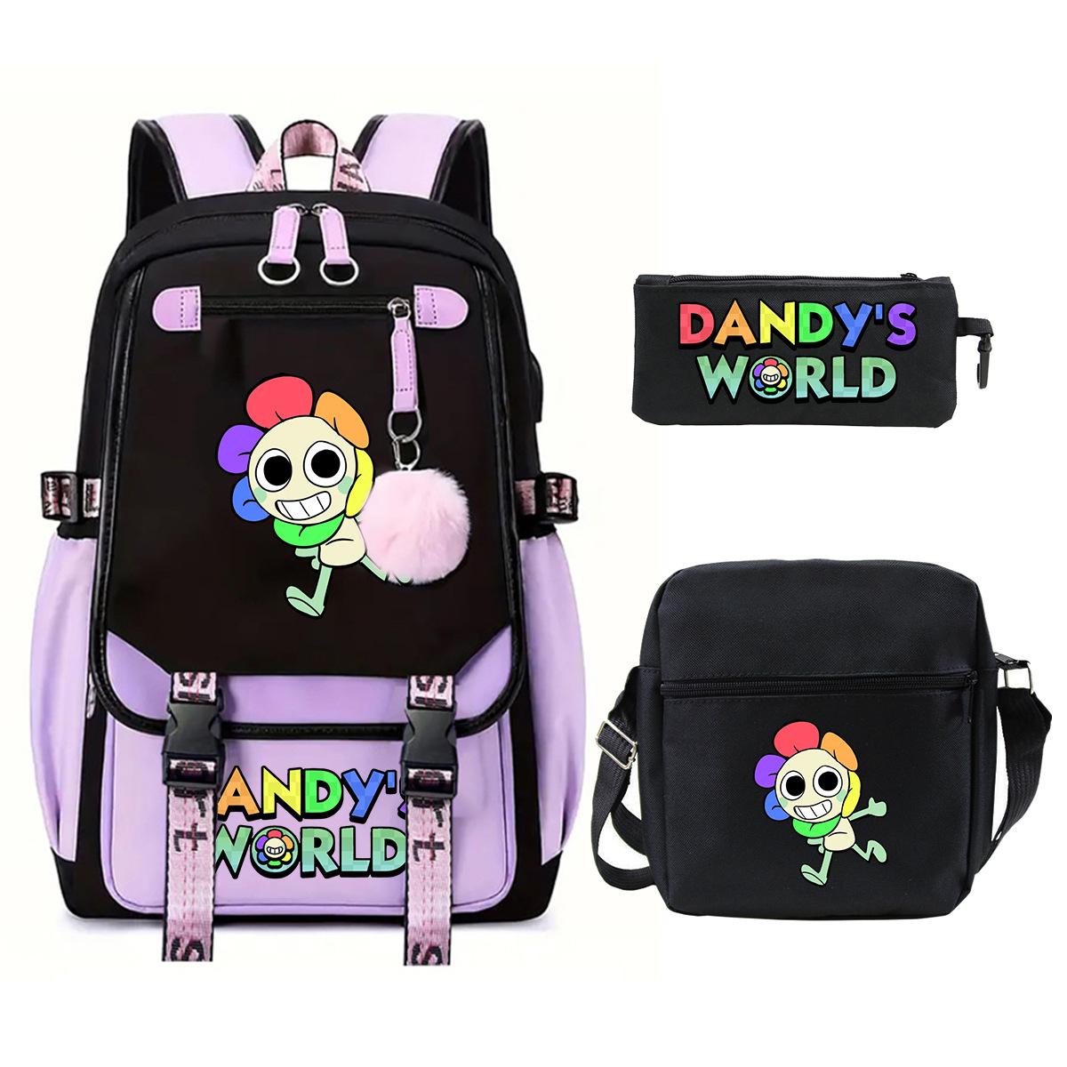 

Мерч гри Dandy s world Рюкзак для початкової та середньої школи, модний дитячий рюкзак, набір із трьох предметів No specification