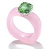 Fashion Simple Inlaid Colorful Zircon Resin Ring Women Sweet Cute Birthday Party Commemorative Jewelry Gift