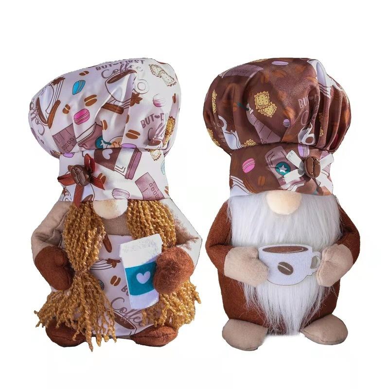 New Creative Cute Kitchen Chef Plush Doll Home Decor Rag Doll with Farmhouse Tiered Shelf Tray Decoration