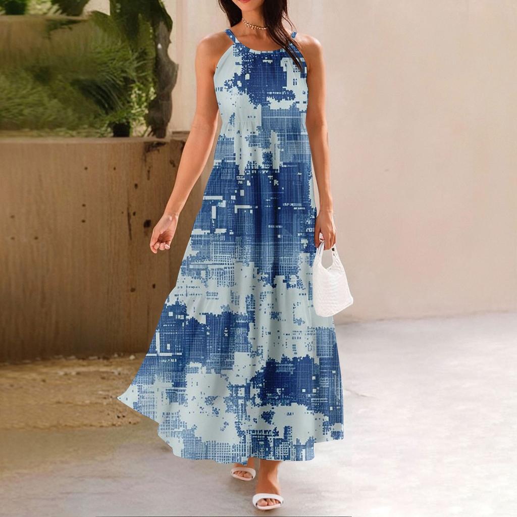 Damen Sommer Casual Fashion Strapsen Ärmelloses Kleid