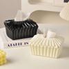 Ceramic Tissue Box Geometric Fold Superimposition Desktop Storage Container Paper Towel Holder Tissue Holder Home Decoraction