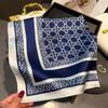 New Geometric Print Spring Summer Soft Satin Scarf Fashionable Commute Professional Neck Protection Square Scarves