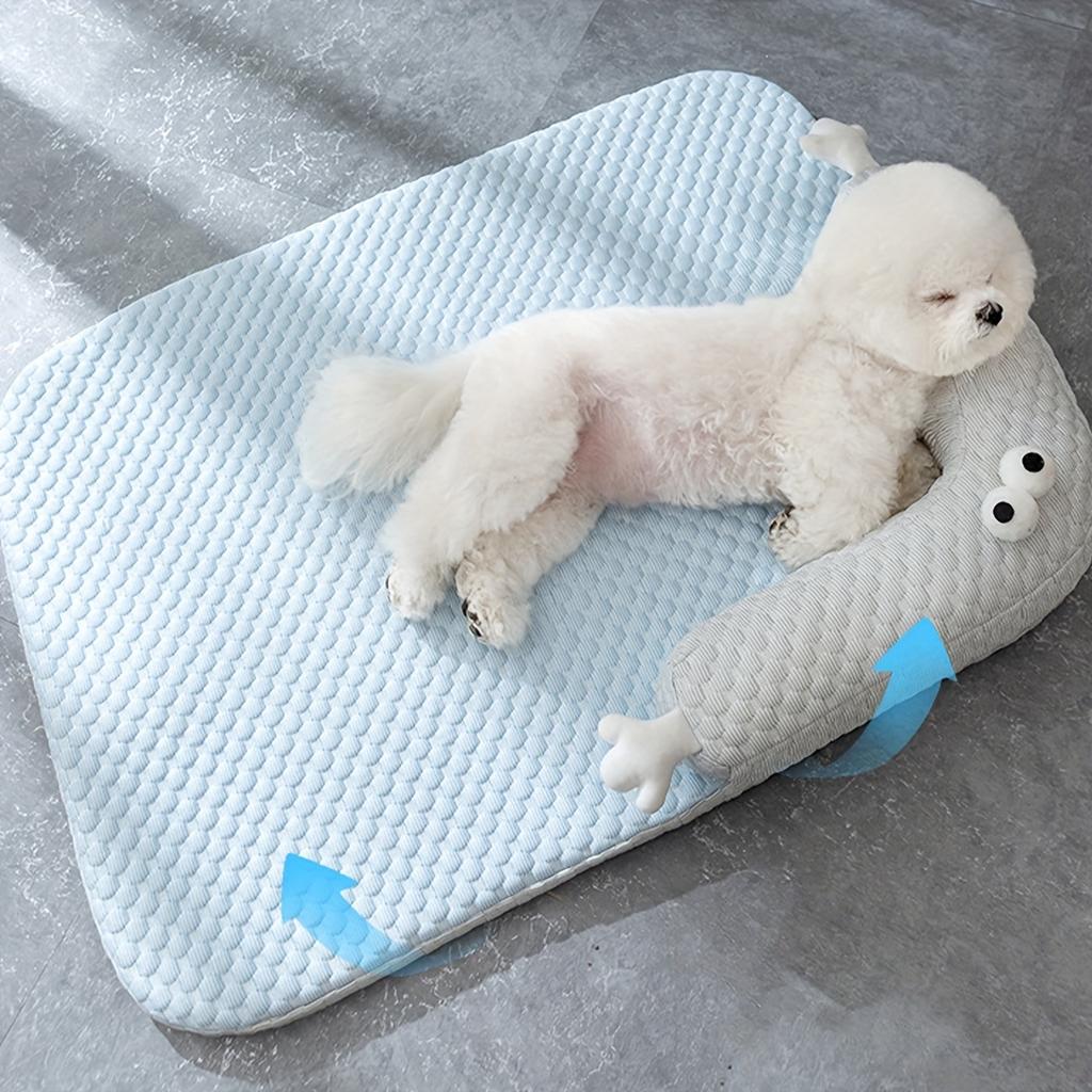 Dog Cool Mat Big-eyed Monster Breathable Mat for Small To Large Puppies/Cats Washable Pets Cool Bed Dog/Cat Cool Nest Summer