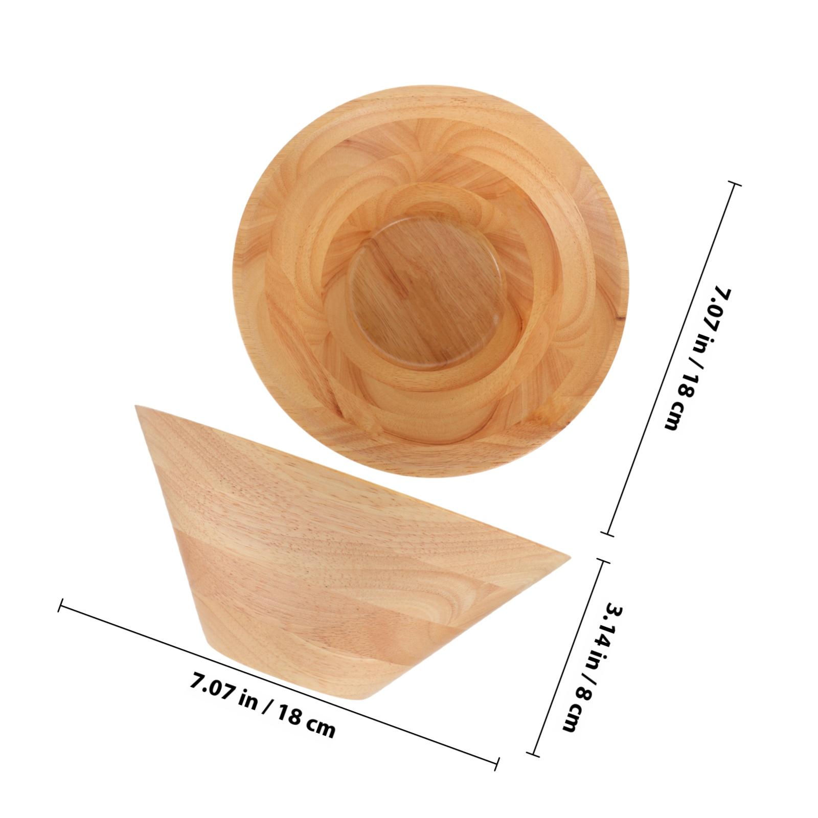 

Деревянная салатница Штабелируемая конусообразная с гладкими краями Миска для подачи еды для фруктов Лапши Супа Хлопьев Пасты Деревянные миски для закусок
