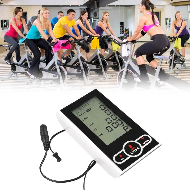 LCD Monitor Speedometer Stationary Bike Speedometer Fitness Data Recorder for Exercise Bike Monitoring