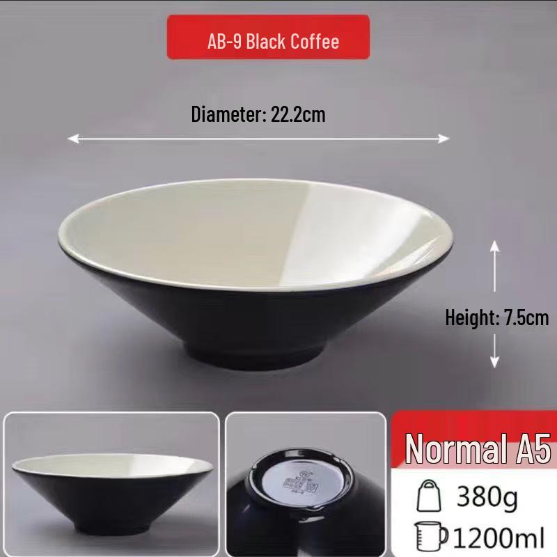 Heerli Melamine Two-Tone Conical Ramen & Soup Bowl Set