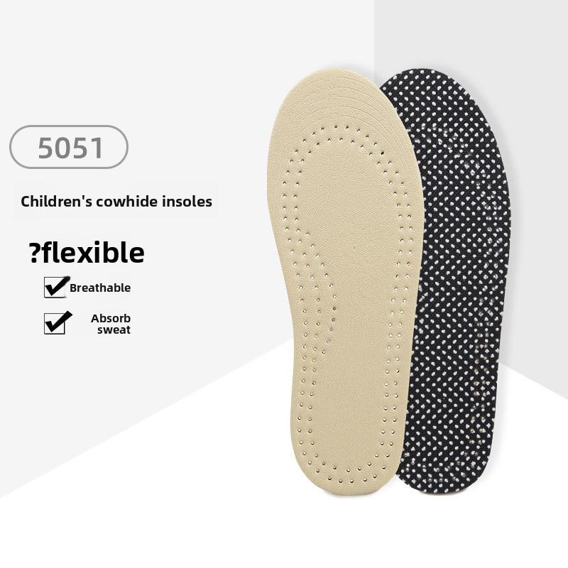 New Thickened Cowhide Insoles for Men and Women, First-layer Cowhide Breathable, Sweat-absorbing, Shock-absorbing and Non-slip Insoles
