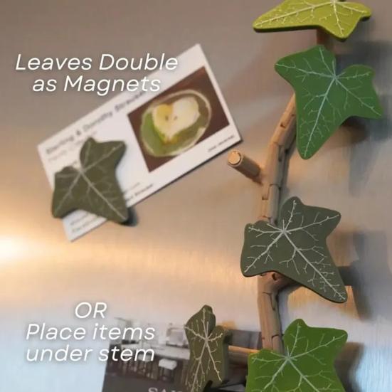 Břečťanové rostliny Samolepky na lednici Realistický design 3D Magnetické břečťanové listy Samolepky na lednici Flexibilní stonky Botanická dekorace