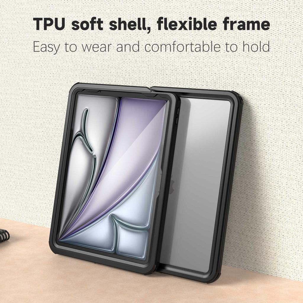 FS For iPad Air 11 (2025)/(2024) PC+PET+TPU Tablet Case IP68 Waterproof Cover