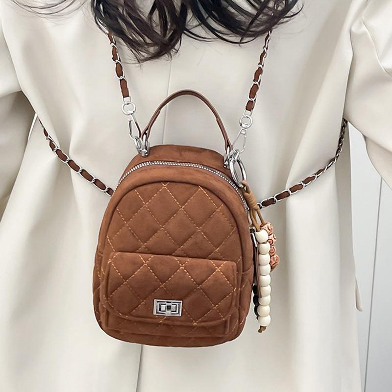 Autumn new diamond chain backpack women's fashion niche leisure student shopping travel backpack