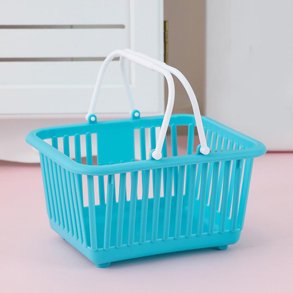 Storage Basket Multifunctional Compact Plastic   Basket with Handle for Desk