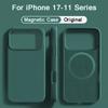 For Magsafe Magnetic Liquid Silicone Case For iPhone 17 16 15 14 13 Pro Max 17Pro Air 16Pro Wireless Charge Soft Cases Cover