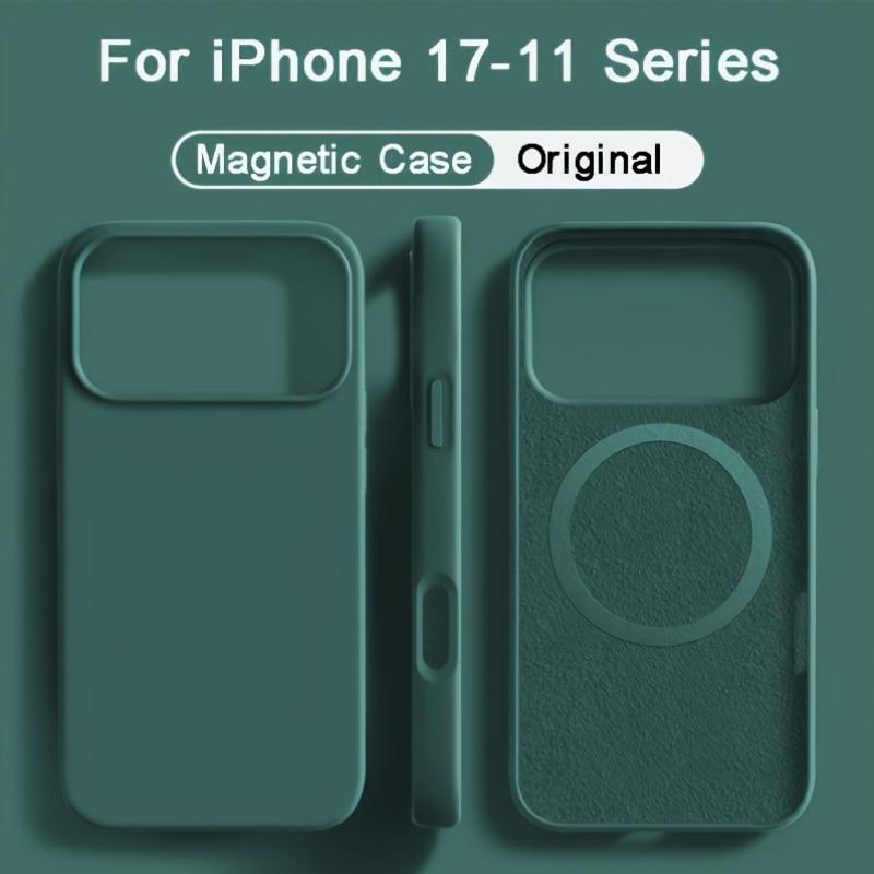 For Magsafe Magnetic Liquid Silicone Case For iPhone 17 16 15 14 13 Pro Max 17Pro Air 16Pro Wireless Charge Soft Cases Cover