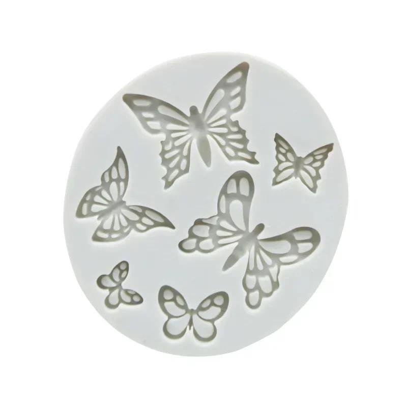 Cake Decoration Molds Kitchen Baking Oval Shape Butterfly Pattern Fondant Chocolate Candy Silicone DIY Molds Kitchen Accessories