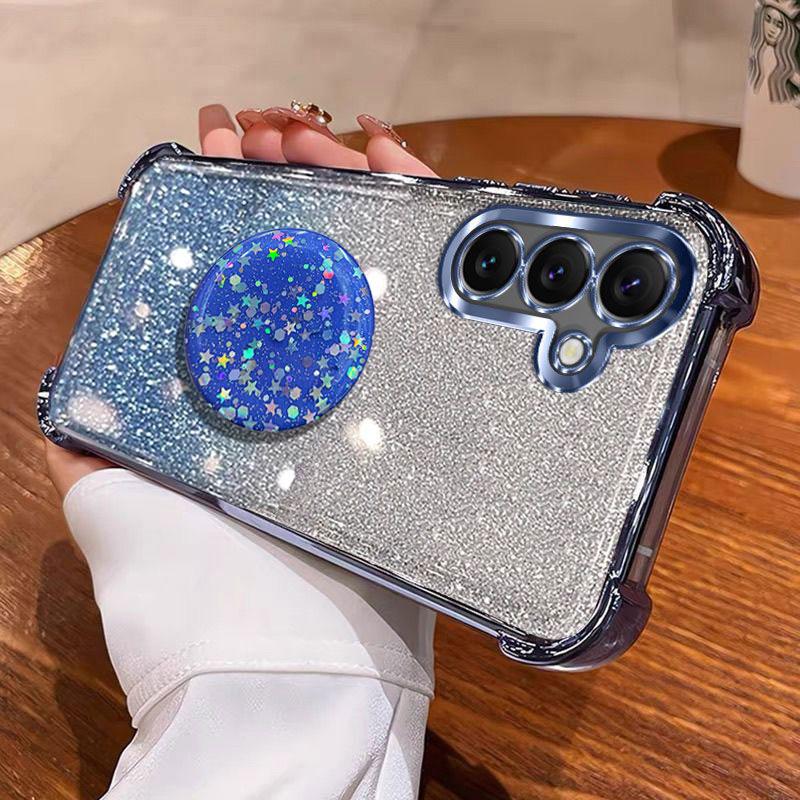 Shiny Star Stand Holder Case For Samsung Galaxy A17 A07 A55 A15 A35 A25 A54 5G A34 A14 S21 FE S22 S23 Plus S24 S25 Ultra Cover