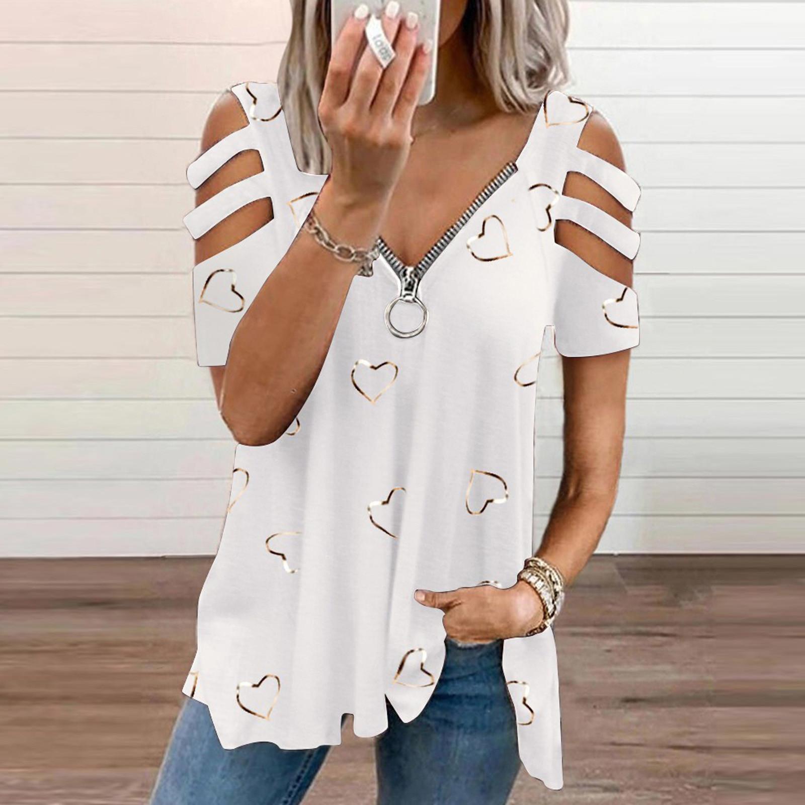 Women s Fashion Elegant Floral Flower Print Pullover Button Casual Bottom Top S белый