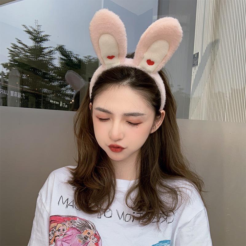 Süßes koreanisches Hasenohren-Stirnband für Frauen - Vielseitiges und flauschiges Haaraccessoire