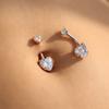 Stainless Steel Body Jewelry Crystal Belly Piercing Trendy Heart Navel Button Piercing  Party