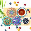 6PCS DIY Diamond Painting Coaster Sunset Beach Rhinestones Mandala Drink Cup Cushion Non-slip Table Insulation Pad Home Decor