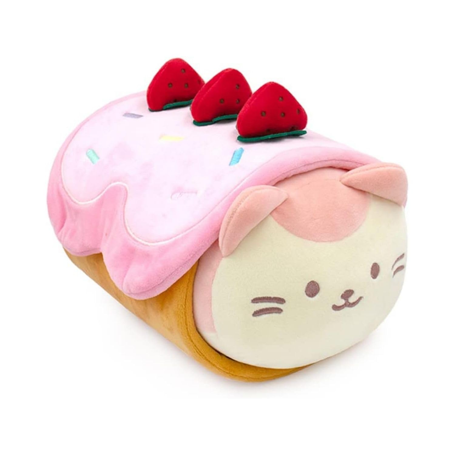 

IRIS RAIN ANIROLLZ Средняя Плюшевая Игрушка Базовый Клубничный Рулет 20x20x31см, Серия, Китти, (ANI-CT-PMB)