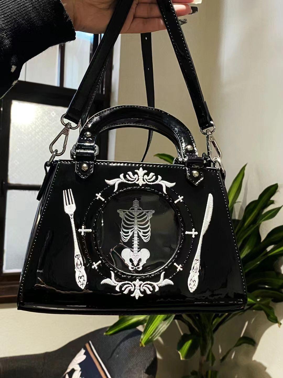 

JIAERDI Japanese Style Black Ita Bag Handbag Women Harajuku Leather Square Messenger Bag Ladies Anime Handle Crossbody Bags Y2k 28x20x10cm чёрный