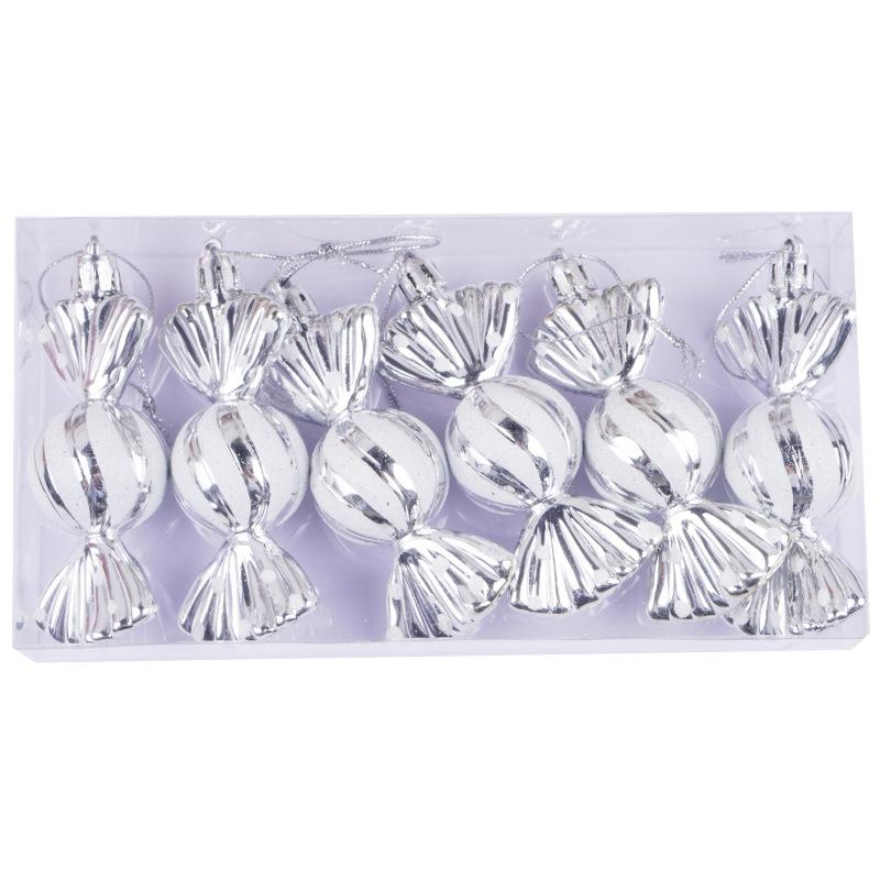 6Pcs Christmas Candy Pendant Plastic Xmas Tree Hanging Ornament Marry Christmas Decoration Home Navidad Noel New Year Kids Gift