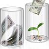 Transparent Acrylic Circular piggy bank Thickened material high-capacity Paper currency hardness storage box Children's Gift