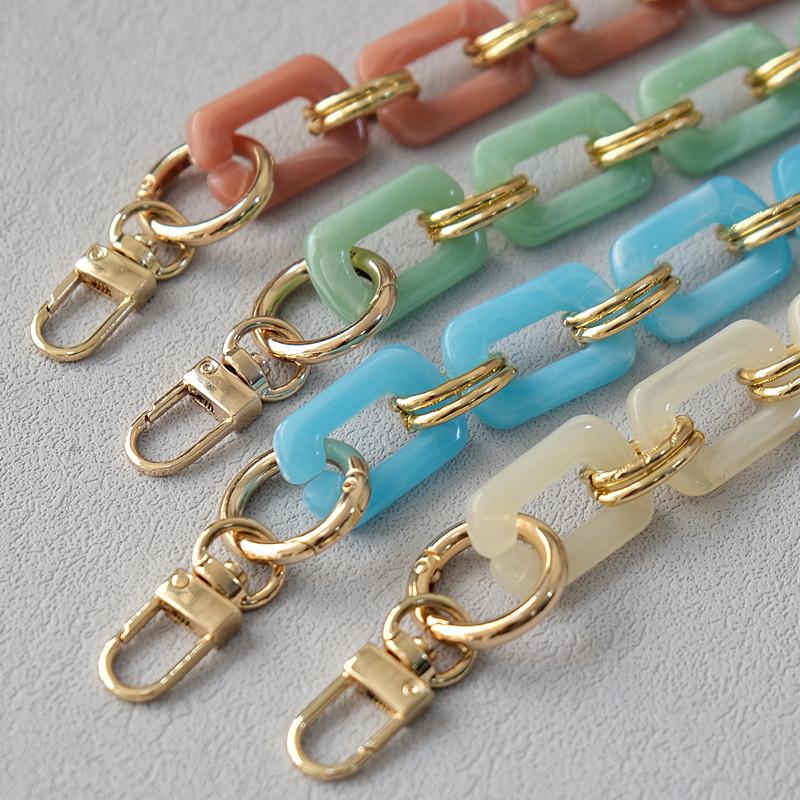 New Fashion Woman Bag Accessory Detachable Replacement Chain Candy Solid Square Acrylic Luxury Strap Women Shoulder Handle Chain