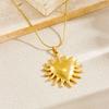 Gold Plated Sun Heart Pendant Snake Chain Necklace
