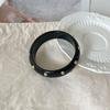 Punk Style Resin Bangle Vintage Chunky Bracelet Metal Point Wide Bangle  Women Accessories