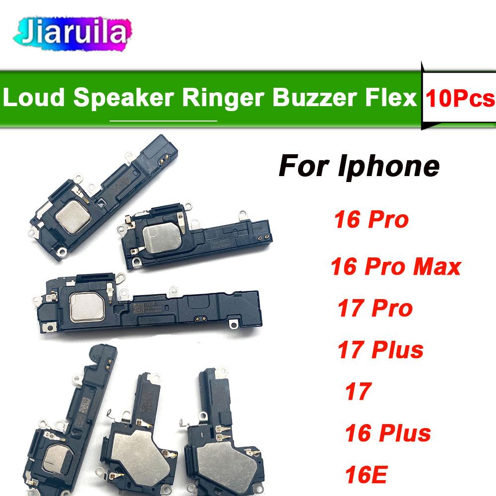 11Pcs, Bottom Loudspeaker For iPhone 16 Pro Max 16 Plus 17 Pro MAX 16E Loud Speaker Ringer Buzzer Flex Cable Replacement Parts