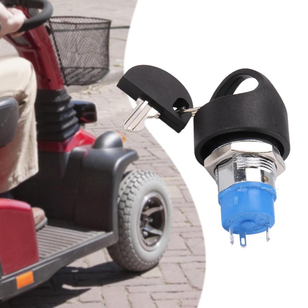 Electric Scooter Lock Ignition Switch Sturdy Metal Small Convenient Secure with 2 Keys Waterproof