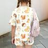Kids Casual Short Sleeve Top and Shorts Set Animal Print Lightweight Soft Fabric Comfortable Fit Summer Outfit for Boys Girls