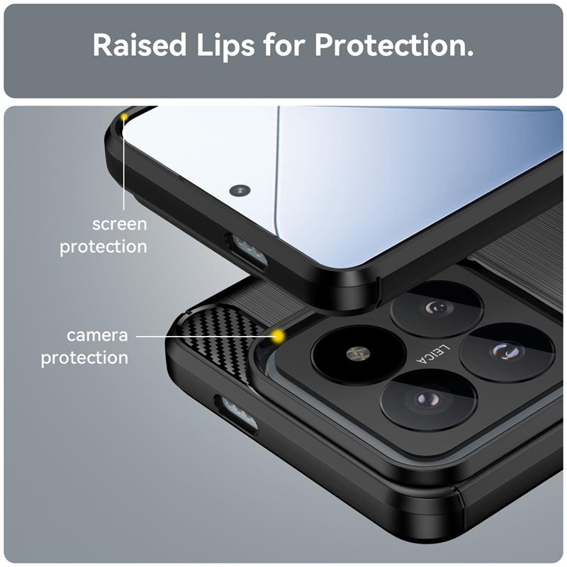 For Xiaomi 14 Pro Case Cover Xiaomi Mi 14 Pro Capas Phone Bumper Shockproof Carbon Fiber Soft TPU Cover For Mi 13T 14 Pro Fundas