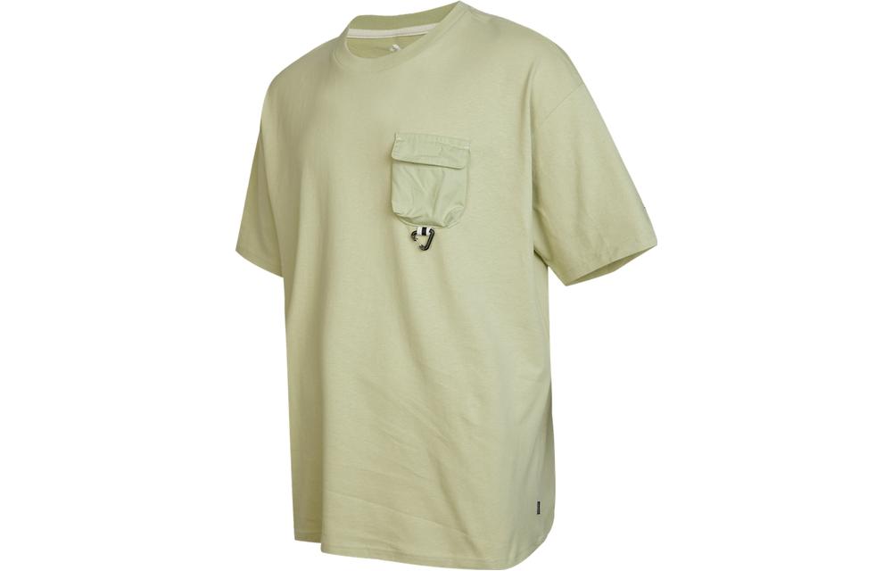 Converse T Shirts Men s Light Green Crew Neck Moderate Straight Fit 10024357-A03 XL