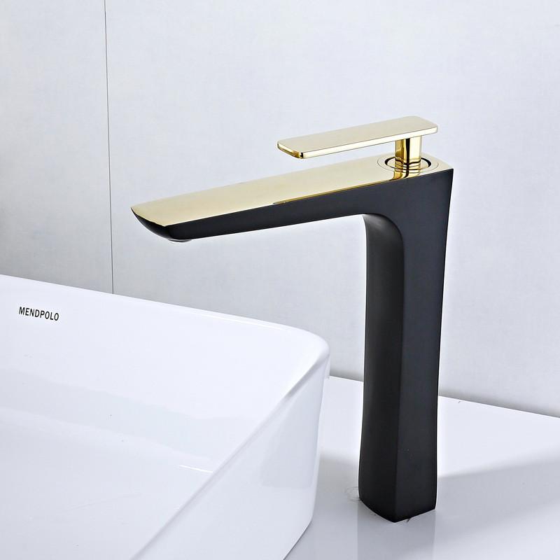 Brushed Gold Bathroom Faucet Antique Basin Faucet Water Basin Mixer Tap Hot & Cold Brass Lavotory Faucet Sink Water Crane Mixer