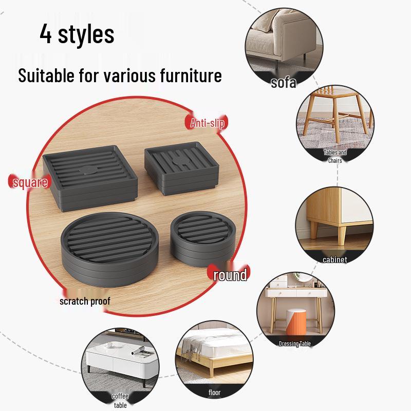 Zvyšovací protiskluzové podložky pod nábytek: Polštářové bloky odolné proti vlhkosti a proti poškrábání