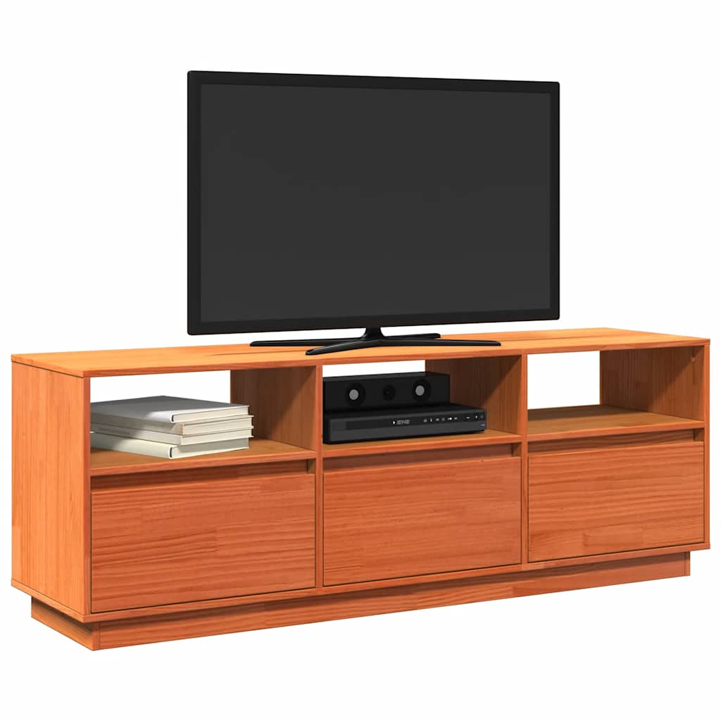 TV Stand Wax Brown 140 x 37 x 50 cm Solid Pine Wood