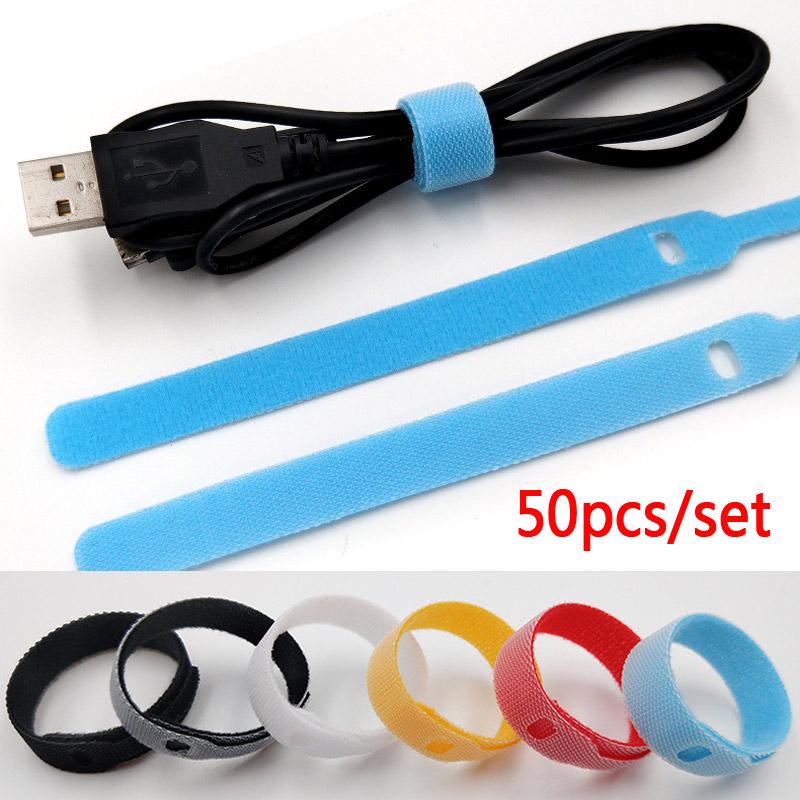 Buy 50x Velcro Cable Tie Data Cable Power Cord Bundle Cable Storage