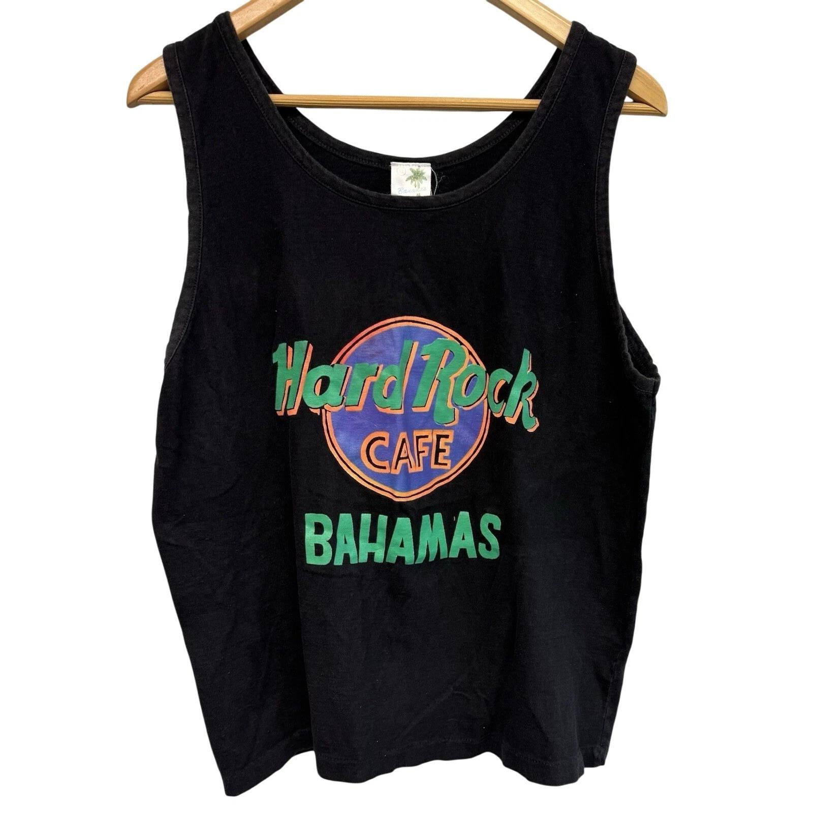 

VTG 90s Hard Rock Cafe Bahamas Muscle Graphic Tee Tank Top Black Men s L/XL 4XL