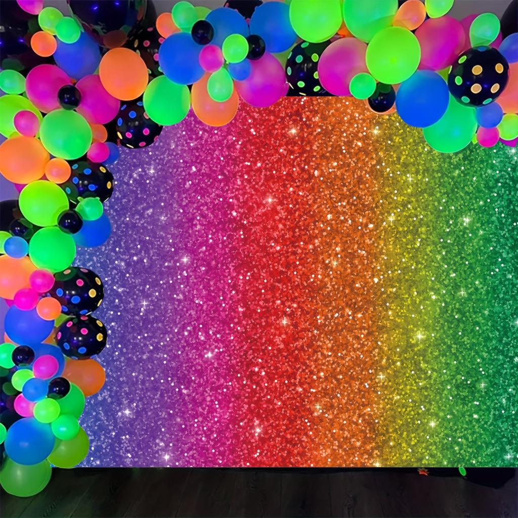 Flash Rainbow Background - Happy Party Decoration Princess Colorful Unicorn Flash Photography Background Banner