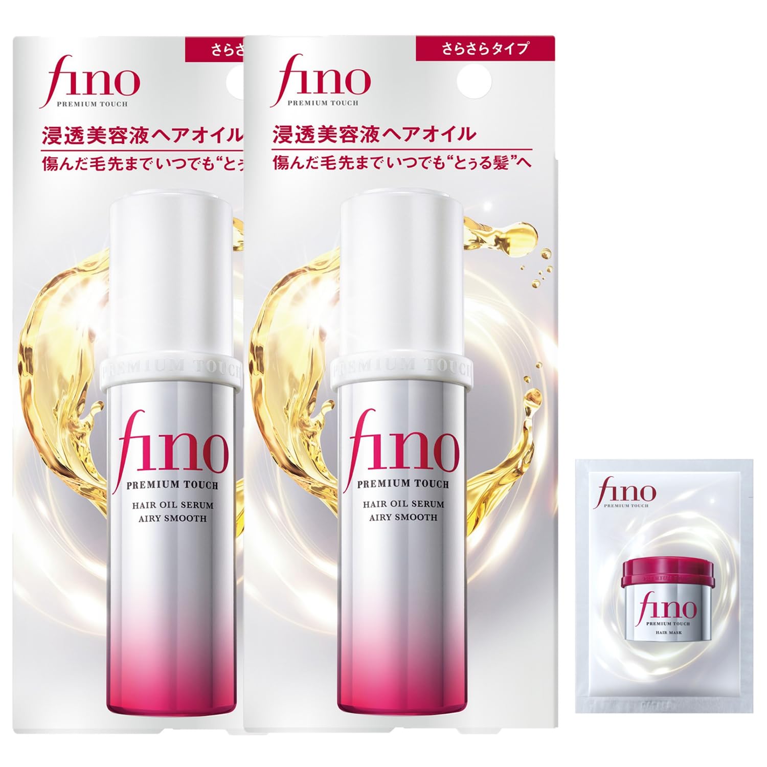 

Fino Premium Touch Penetrating Serum Hair Oil (Airy Smooth) 70ml x 2 Pack Hair Care for Damage, Daytime Repair, and Shine. Bonus Included. Leave-in Ha