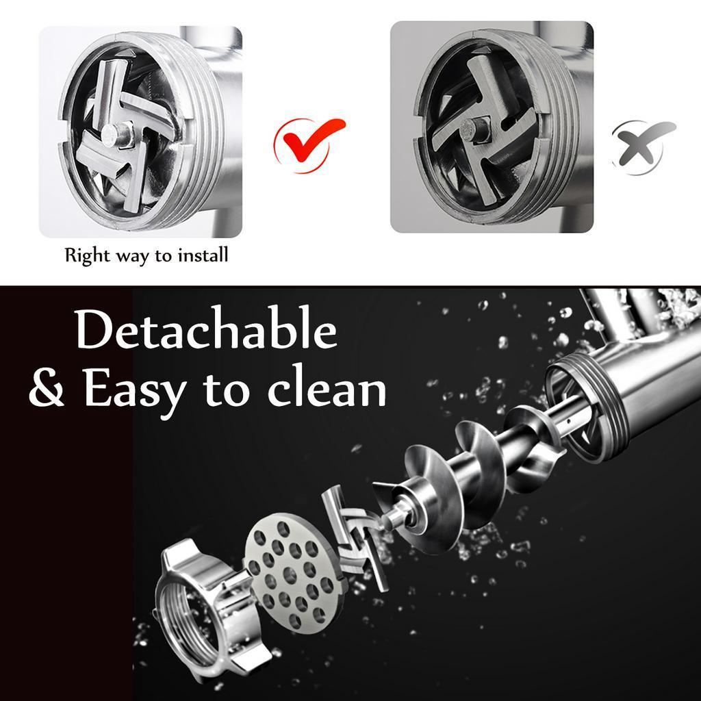 Electric Meat Grinder 100% Stainless Steel Multifunction Food Chopper Sausage Stuffer Appliance for Kitchen 3000W